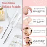 4 Pcs Makeup Spatula Set, Stainless Steel Cosmetic Makeup Palette, Korean Mixing Palette Foundation Cosmetic Skin Care Tool - Image 4