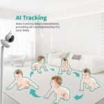 Baby Monitor, 5.5" Split-Screen 2-Way Talk Video Monitor with Camera and Audio, Auto Motion Tracking, Al Virtual Fence, Local Playback, Cry Detection, 5X Zoom,VOX, No WiFi - Image 4