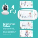 Baby Monitor, 5.5" Split-Screen 2-Way Talk Video Monitor with Camera and Audio, Auto Motion Tracking, Al Virtual Fence, Local Playback, Cry Detection, 5X Zoom,VOX, No WiFi - Image 7
