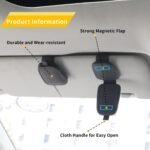 Yuoyar Sunglass Holder for Car, Magnetic Leather Sunglasses Holder and Ticket Card Clip, Car Visor Accessories, 2 Packs (Black) - Image 5