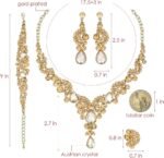 CSY Elegant Crystal Necklace Earrings Bracelet Ring Bridal Wedding Party Costume Jewelry Sets for Brides Women - Image 3
