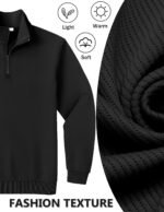 COOFANDY Mens Quarter Zip Pullover Sweatshirts Lightweight Long Sleeve Mock Neck Sweater Polo - Image 4