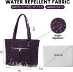 LOVEVOOK Laptop Bag for Women, Stylish Diamond Quilted Work Tote with Clutch Purse, 15.6-inch Purple Tote - Image 5