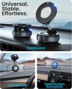 Magnetic Suction Cup Phone Mount for Magsafe, 360° Adjustable Magnetic Car Phone Holder, Pocket Size Foldable Car Mount, Cell Phone Holders for Your Car for iPhone 17 16 15 14 13 12 Series - Image 3