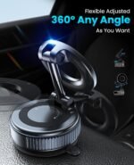 Magnetic Suction Cup Phone Mount for Magsafe, 360° Adjustable Magnetic Car Phone Holder, Pocket Size Foldable Car Mount, Cell Phone Holders for Your Car for iPhone 17 16 15 14 13 12 Series - Image 6