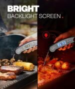 Meat Thermometer Digital - Instant Read Food Thermometer for Cooking, Kitchen Gadgets with Backlight & Calibration for Candy, BBQ, Grill, Liquids, Beef, Turkey, Gifts for Him Her, Mom, Dad, Black - Image 4