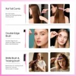 11 Pcs Hair Brush Set, Detangle Hair Brush And Spray Bottle, 3 Pieces Smooth Hairbrush For Toddlers, Suitable For Wet and Dry Hairstyles, Suitable For Adults And Children. (Pink) - Image 4