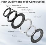 SYNCWIRE Magnetic Phone Ring Holder for MagSafe, 360° Rotation Cell Phone Grip Stand Finger Ring Kickstand Two-Sided Magnet Compatible with iPhone 17 Pro Max 16 15 14 13 12 MagSafe Accessories - Image 6