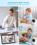 ieGeek 5.5’’ Split-Screen Baby Monitor,2.5K UHD Baby Monitor with 2 Cameras and Audio,Night Light,Prone Sleeping&Cry Detection,Two-Way Talk,Night Vision,2.4G&5Ghz WiFi App Control,4000mAh Battery - Image 3