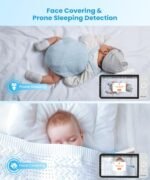 ieGeek 5.5’’ Split-Screen Baby Monitor,2.5K UHD Baby Monitor with 2 Cameras and Audio,Night Light,Prone Sleeping&Cry Detection,Two-Way Talk,Night Vision,2.4G&5Ghz WiFi App Control,4000mAh Battery - Image 4