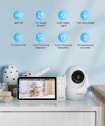 ieGeek 5.5’’ Split-Screen Baby Monitor,2.5K UHD Baby Monitor with 2 Cameras and Audio,Night Light,Prone Sleeping&Cry Detection,Two-Way Talk,Night Vision,2.4G&5Ghz WiFi App Control,4000mAh Battery - Image 6