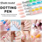AIBEE 20pcs Nail Art Design Tools, 15pcs Brushes Kit with 5pcs Dotting Pens, PINK - Image 6