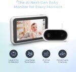 Tiny Traveler Ai Smart Wireless Baby Car Monitor (TT006W) - AI-Powered Safety Alerts: Cry/Laugh/Stand Detection, Virtual Fence, Long Range 1000ft Night Vision Lullabies Night Light - White - Image 3