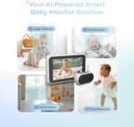 Tiny Traveler Ai Smart Wireless Baby Car Monitor (TT006W) - AI-Powered Safety Alerts: Cry/Laugh/Stand Detection, Virtual Fence, Long Range 1000ft Night Vision Lullabies Night Light - White - Image 4