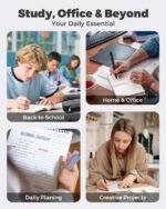 Four Candies 45 PCS School Supplies with Pen Case, 12 Pastel Highlighters, 6 Black Ink Gel Pens, 6 Mechanical Pencils Set for Students Stationary College Essentials (Black) - Image 5