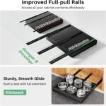 2 Pack Pull out Cabinet Organizer, Expandable(12"-20") Heavy Duty Slide out Drawer Fixed with Adhesive Nano Film for Pots, Roll out Shelf Storage for Kitchen Organization, Pantry, Bathroom(Black) - Image 3