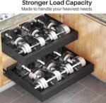 2 Pack Pull out Cabinet Organizer, Expandable(12"-20") Heavy Duty Slide out Drawer Fixed with Adhesive Nano Film for Pots, Roll out Shelf Storage for Kitchen Organization, Pantry, Bathroom(Black) - Image 4