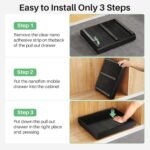 2 Pack Pull out Cabinet Organizer, Expandable(12"-20") Heavy Duty Slide out Drawer Fixed with Adhesive Nano Film for Pots, Roll out Shelf Storage for Kitchen Organization, Pantry, Bathroom(Black) - Image 7