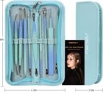 Blackhead Remover Tools MENOLY 10Pcs Pimple Popper Tool Kit, Blackhead Remover Extractor Tools, Pimple Comedone Extractor Acne Kit for Blackhead,Blemish,Zit Whitehead with Leather Bag - Image 5