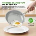 NutriChef 20-Piece Non-Stick Bakeware and Cookware Set - Utensils Including Pots and Baking Pans Made with Durable Aluminum, Tempered Glass Lids, Heat-Resistant Utensils, Easy-Clean Design (White) - Image 4