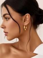 10 Pairs Chunky Gold Earrings for Women, Hypoallergenic Statement Hoops Earring for Multipack, Trendy Gold Chunky Hoop Earrings Jewelry for Gift - Image 3