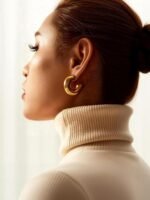 10 Pairs Chunky Gold Earrings for Women, Hypoallergenic Statement Hoops Earring for Multipack, Trendy Gold Chunky Hoop Earrings Jewelry for Gift - Image 4