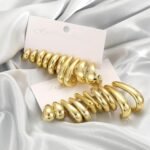 10 Pairs Chunky Gold Earrings for Women, Hypoallergenic Statement Hoops Earring for Multipack, Trendy Gold Chunky Hoop Earrings Jewelry for Gift - Image 6