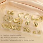 10 Pairs Chunky Gold Earrings for Women, Hypoallergenic Statement Hoops Earring for Multipack, Trendy Gold Chunky Hoop Earrings Jewelry for Gift - Image 7