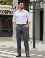 COOFANDY Mens Casual Chino Pants Elastic Waist Lightweight Trousers Classic-Fit Business Dress Pants with Pockets - Image 4