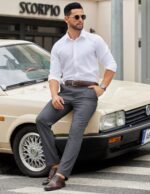 COOFANDY Mens Casual Chino Pants Elastic Waist Lightweight Trousers Classic-Fit Business Dress Pants with Pockets - Image 5