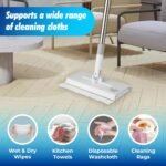 FlexiClamp Sweep & Mop Kit - Compatible with Swiffer Pads, Durable Cleaning Tool for Hardwood, Tile, Marble & Laminate Floors, Home, Kitchen Cleaning Essentials. (Include 10 Dry Cloths) - Image 4