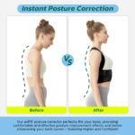 Posture Corrector for Women - Lightweight and Breathable Back Brace for Pain Relief, Rounded Shoulders and Hunchback, Compact & Portable with Fashionable Design, Invisible Under Clothes Black L - Image 3