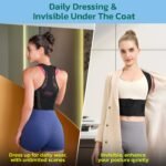 Posture Corrector for Women - Lightweight and Breathable Back Brace for Pain Relief, Rounded Shoulders and Hunchback, Compact & Portable with Fashionable Design, Invisible Under Clothes Black L - Image 4