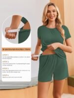 Ekouaer Maternity Nursing Pajamas Set 3 Piece Postpartum Lounge Breastfeeding Pjs Pregnancy Shorts & Pants S-XXL - Image 5