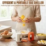 2PCS Egg Shell Opener, 2026 New 304 Stainless Steel Egg Cracker Tool Multifunctional Eggs Peeler Handheld Kitchen Gadget for Kitchen, Cooking, Baking (Orange) - Image 4