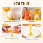 2PCS Egg Shell Opener, 2026 New 304 Stainless Steel Egg Cracker Tool Multifunctional Eggs Peeler Handheld Kitchen Gadget for Kitchen, Cooking, Baking (Orange) - Image 5