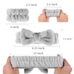 12 PCS Face Wash Headband Wristband Set for Women Girls, Soft Microfiber Facial Spa Hair Wraps Makeup Skincare Bath Headbands Wrist Bands for Washing Face（White, Pink, Gray, Black） - Image 3