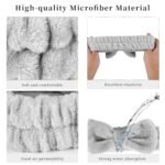 12 PCS Face Wash Headband Wristband Set for Women Girls, Soft Microfiber Facial Spa Hair Wraps Makeup Skincare Bath Headbands Wrist Bands for Washing Face（White, Pink, Gray, Black） - Image 4