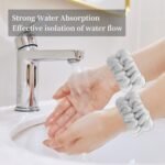 12 PCS Face Wash Headband Wristband Set for Women Girls, Soft Microfiber Facial Spa Hair Wraps Makeup Skincare Bath Headbands Wrist Bands for Washing Face（White, Pink, Gray, Black） - Image 5