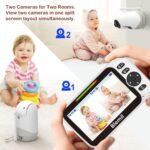 Blemil Baby Monitor with 2 Cameras and Audio 30-Hour Battery, 5" Large Split-Screen Video Baby Monitor with Camera and Audio, 3500mAh Battery, Remote Pan/Tilt/Zoom Camera, Two-Way Talk, Night Vision - Image 3