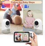 Blemil Baby Monitor with 2 Cameras and Audio 30-Hour Battery, 5" Large Split-Screen Video Baby Monitor with Camera and Audio, 3500mAh Battery, Remote Pan/Tilt/Zoom Camera, Two-Way Talk, Night Vision - Image 6