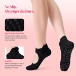 CoolMate Pilates Socks with Grips for Women, Yoga Socks, Crew Non Slip Women for Barre, Pilates Gifts for Women - Image 4