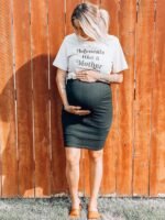 Ecavus Women's Maternity Ribbed Slim Fit Dress Sleeveless Tank Dresses Scoop Neck Pregnancy Bodycon Dress for Casual Wear - Image 4