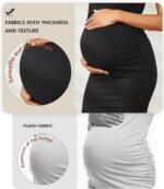 Ecavus Women's Maternity Ribbed Slim Fit Dress Sleeveless Tank Dresses Scoop Neck Pregnancy Bodycon Dress for Casual Wear - Image 5