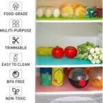 7 PCS Shelf Mats Refrigerator Liners Washable Refrigerator Pads Fridge Mats Drawer Placemats Home Kitchen Gadgets Accessories Organization for Top Freezer(2green+2pink+3blue) - Image 3