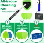 XINDELL Windshield Cleaner Tool – Car Interior Window Cleaning Kit with Extendable Handle & 4 Microfiber Pads, Auto Wiper Inside Windshield Brush for Car & Home Windows - Image 3