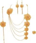 Aoleaky 24K gold European and American necklace, earrings, ring, bracelet, ladies' set, evening wear. (BJW99) - Image 4