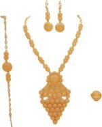 Aoleaky 24K gold European and American necklace, earrings, ring, bracelet, ladies' set, evening wear. (BJW99) - Image 7