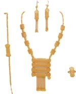 Aoleaky 24K gold European and American necklace, earrings, ring, bracelet, ladies' set, evening wear. (BJW99) - Image 9