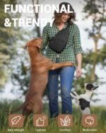 Tuwubi Crossbody Bags for Women, Sling Bag for Men, Small Hiking Backpack Anti Theft Lightweight for Outdoors Travel (M, Black) - Image 4